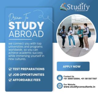 ● Fulfill your Dream ●

✅ Apply your Study Visa Now
✅ Free Counselling

-------------------------------------------------------------

For more details: contact : Studify Consultants, SCO 64 sector 47C Chandigarh
Contact us:📞📞
Mobile/WhatsApp: +91 98156 77897 +91 89897 20004

www.studifyconsultants.in

-------------------------------------------------------------

#visa #university #studyvisa #flight #studygram